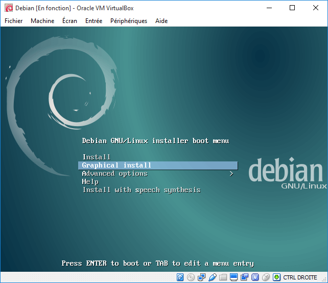 Menu de boot Debian